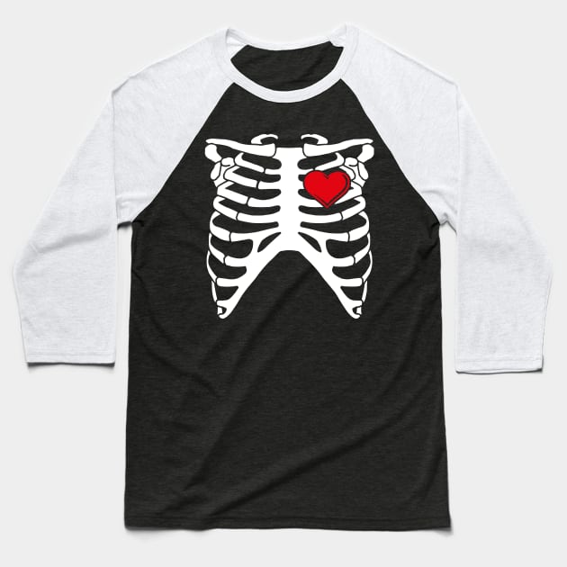 Spooky Skeleton Costume: Halloween couple Baseball T-Shirt by SolarFlare